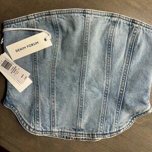 Denim Forum - Debbie Denim Bustier - XS - NWT